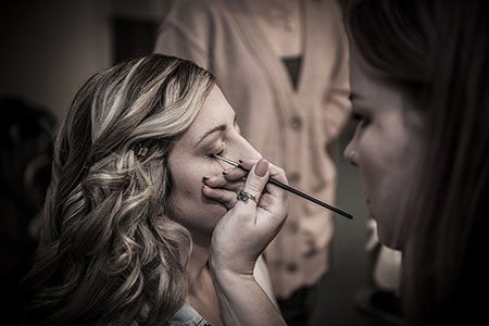 Make-up being applied to a bride Make-up being applied to a bride in Tennessee