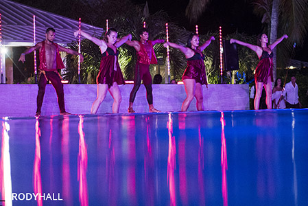 Club Med Dance performance in the pool Dance performance in the pool area of the Turks and Caicos club med