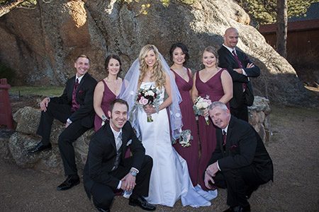 Bridal party posing for a photo Bridal party posing for a photo in NAshville