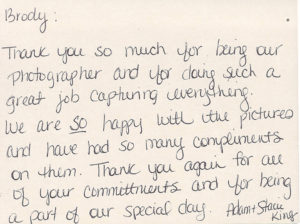 Image of a "Thank You" note