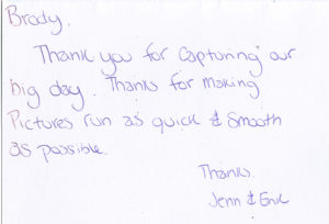 Image of a "Thank You" note