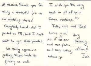 Image of a "Thank You" note