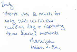 Image of a "Thank You" note