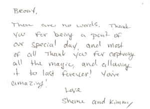 Image of a "Thank You" note