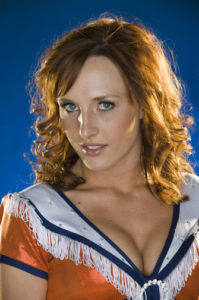 01-professinal-cheerleader-headshot-06 Professional Colorado Cheerleader headshot photographed in Denver practice gym.